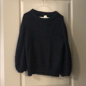 Navy blue fuzzy sweater